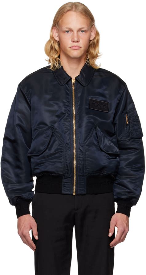 black versace bomber jacket|Versace windbreaker jacket.